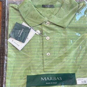 Green Striped Men's Polo Shirt